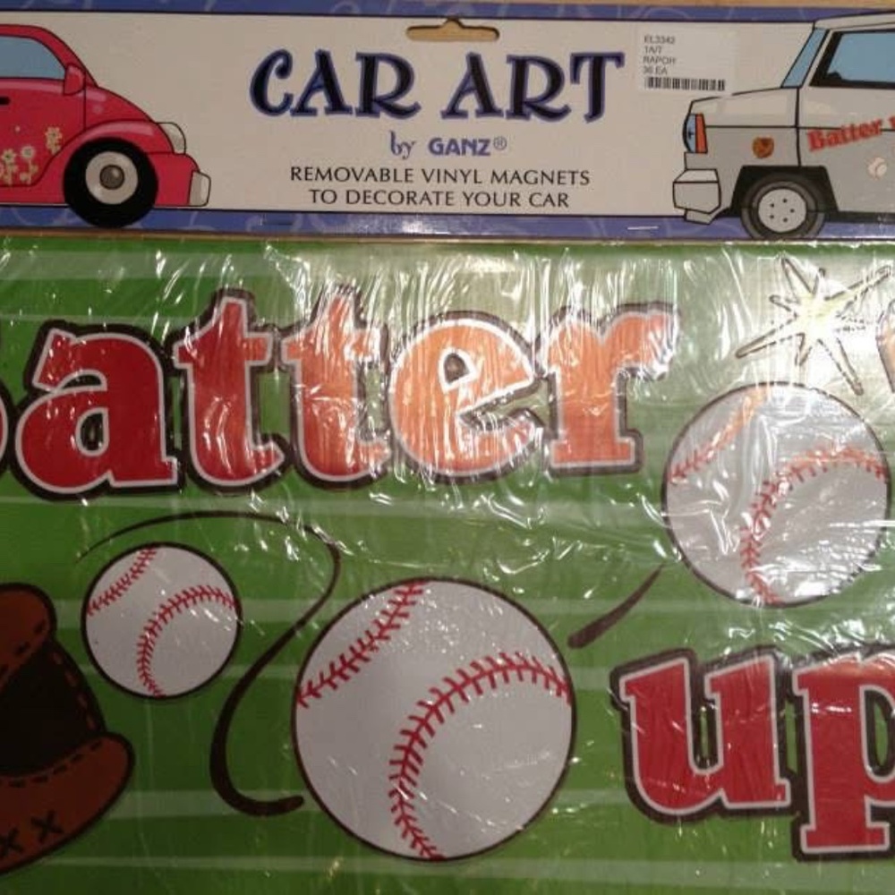 Batter Up Car Art Magnets by Ganz. New in package